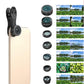 APEXEL Phone Lens Kit Universal 10 In 1 Fisheye Wide Angle Macro Lens CPL Filter Kaleidoscope 2X Telescope Lens For Smartphone